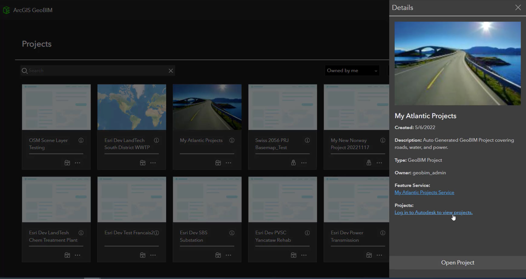 Users will now see a link to log into an authenticated Autodesk account when viewing project details in ArcGIS GeoBIM. Users will now see a link to log into an authenticated Autodesk account when viewing project details in ArcGIS GeoBIM.