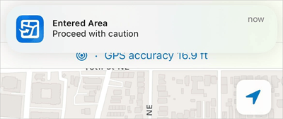 Location alert in Field Maps Location alert in Field Maps