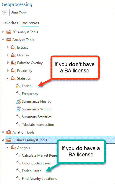 ArcGIS Pro toolboxes with enrichment tools ArcGIS Pro toolboxes with enrichment tools