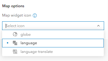 Icon options for the language switcher tool