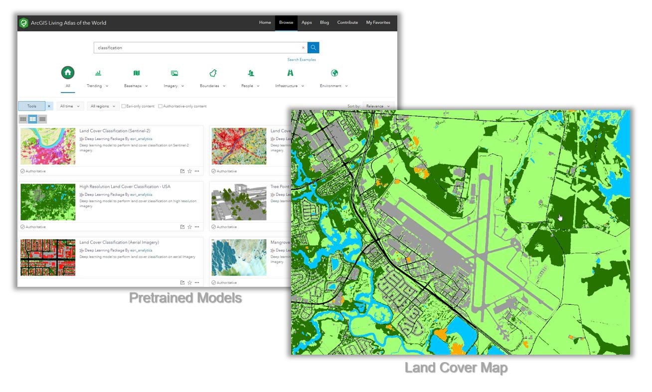 Pretrained Deep Learning Models on ArcGIS Living Atlas