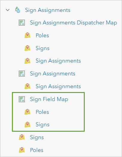 Sign Field Maps and layers