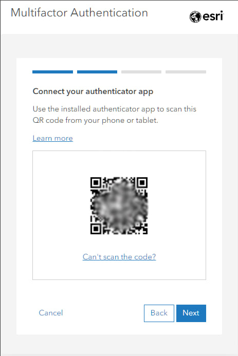 QR code for authenticator app