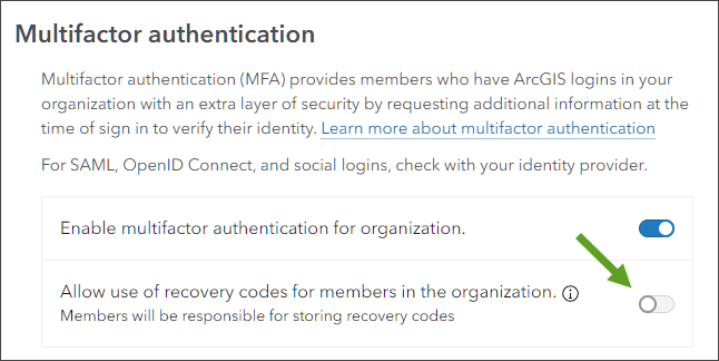Allow use of recovery codes for MFA
