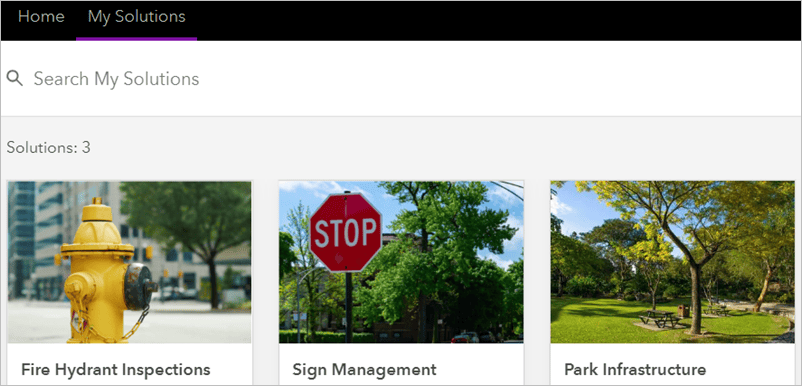 My Solutions tab My Solutions tab