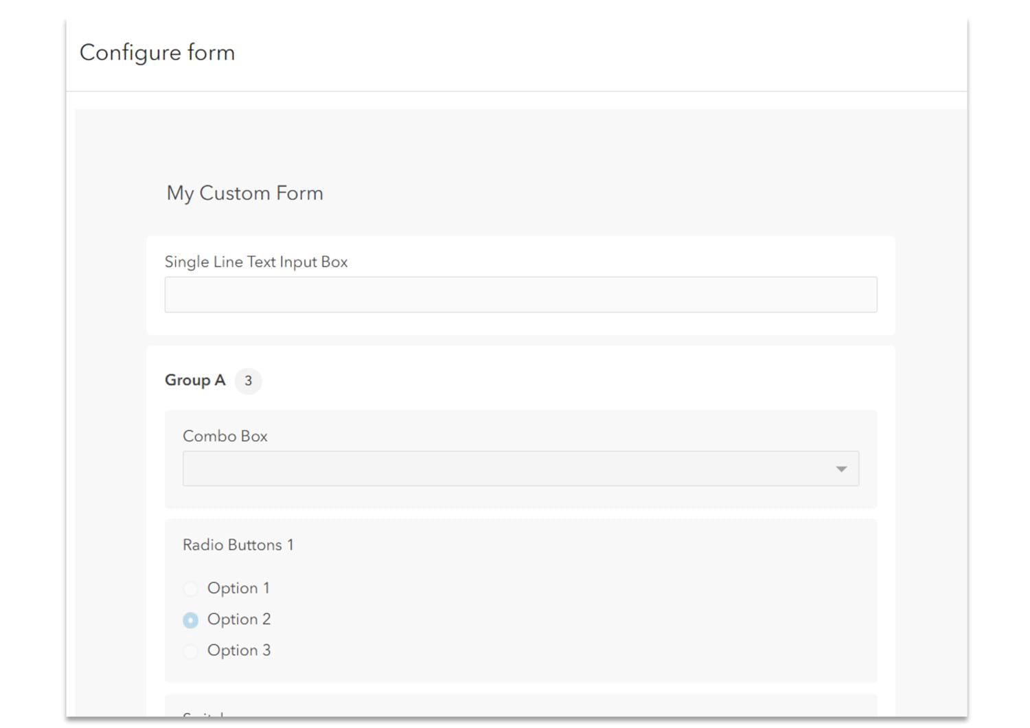 Create forms in Form builder for easier data editing. Create forms in Form builder for easier data editing.