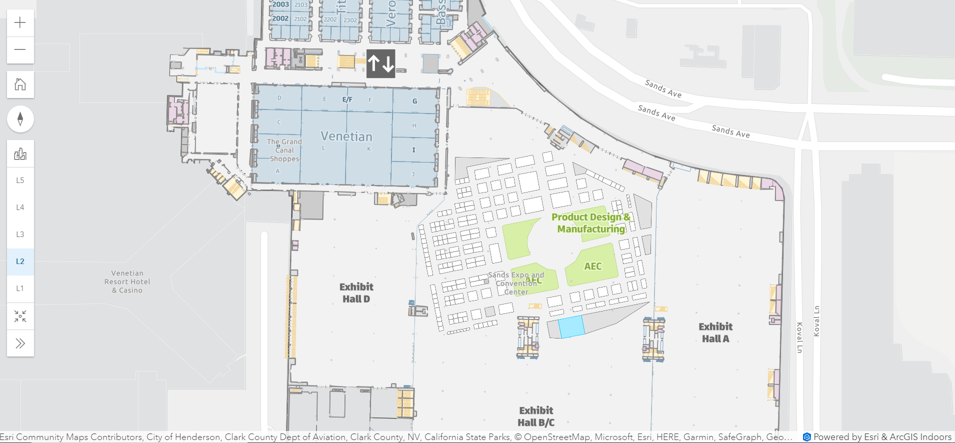 Indoor map of the Autodesk University 2023 conference