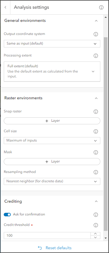 Analysis Settings