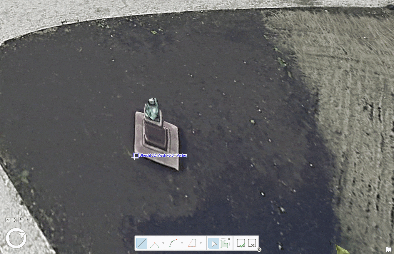 Create new features of street furniture by snapping to the vertices of the 3D object in the mesh. Captured with IGI Penta-DigiCAM – processed with SURE by nFrames/Esri. Copyright © 2021 Kavel 10/nFrames/Esri. All rights reserved. Create new features of street furniture by snapping to the vertices of the 3D object in the mesh. Captured with IGI Penta-DigiCAM – processed with SURE by nFrames/Esri. Copyright © 2021 Kavel 10/nFrames/Esri. All rights reserved.