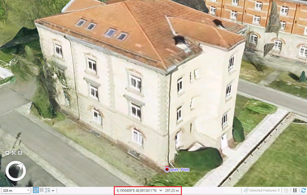3D tiles dataset drawing in a scene with gravity-related vertical coordinate system EGM2008. Source: Geofly GmbH – Vexcel Osprey 4.1 – processed with ArcGIS Reality by Esri. Copyright © 2023 Geofly GmbH / Esri. 3D tiles dataset drawing in a scene with gravity-related vertical coordinate system EGM2008. Source: Geofly GmbH – Vexcel Osprey 4.1 – processed with ArcGIS Reality by Esri. Copyright © 2023 Geofly GmbH / Esri.