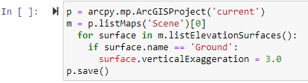 Python snippet for setting vertical exaggeration