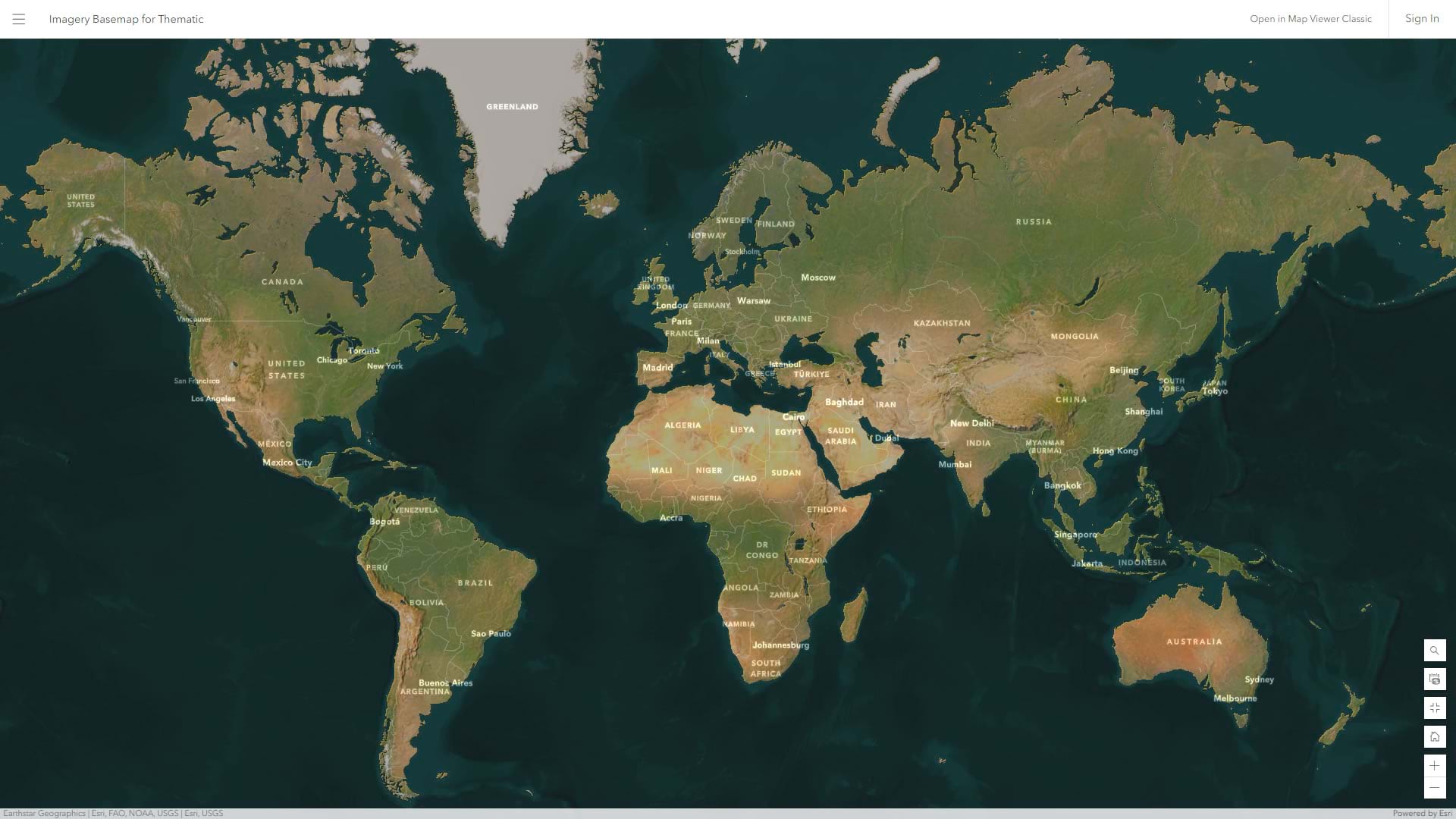 A tonally neutral imagery basemap for data overlay. A tonally neutral imagery basemap for data overlay.