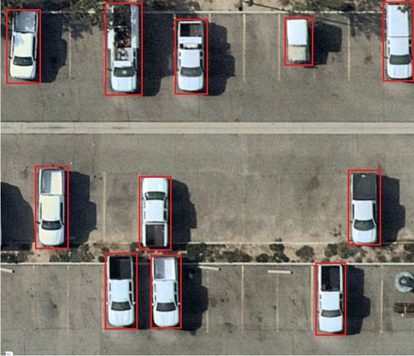 We have labeled all vehicles in this image to minimize false negatives.