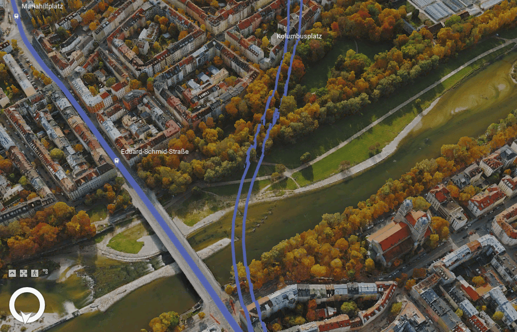 Underground rail roads and rail stops in Munich draped on a 3D tiles layer. Captured with Leica CityMapper-2 – processed with SURE by nFrames/Esri. Copyright © 2021 Hexagon / Esri. All rights reserved. Underground rail roads and rail stops in Munich draped on a 3D tiles layer. Captured with Leica CityMapper-2 – processed with SURE by nFrames/Esri. Copyright © 2021 Hexagon / Esri. All rights reserved.
