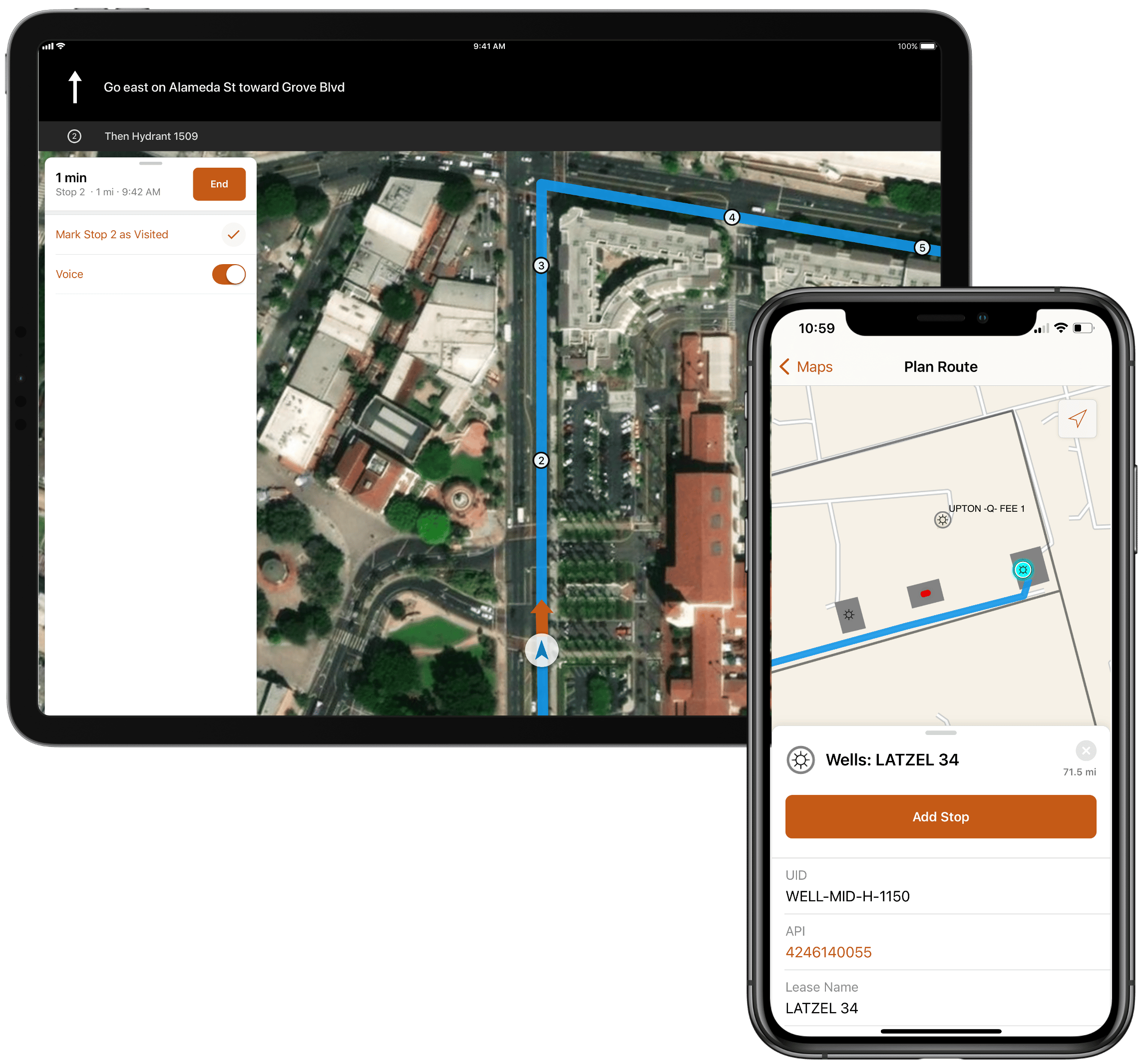 ArcGIS Navigator on a Tablet and Mobile