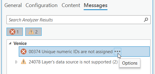 Analyzer Options button Analyzer Options button