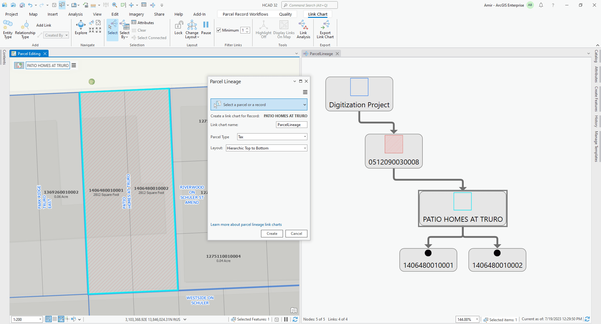 Parcel Fabric Lineage