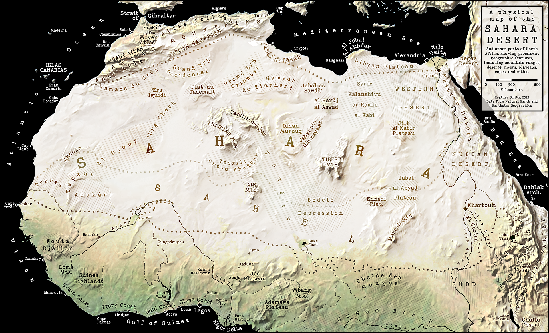 Map of the Sahara Desert