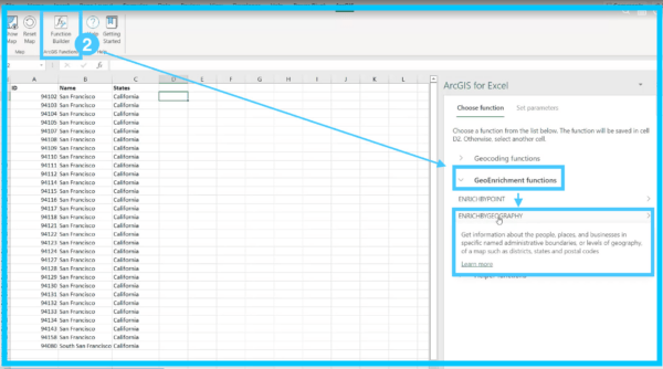 Esri Demographics, ArcGIS Excel