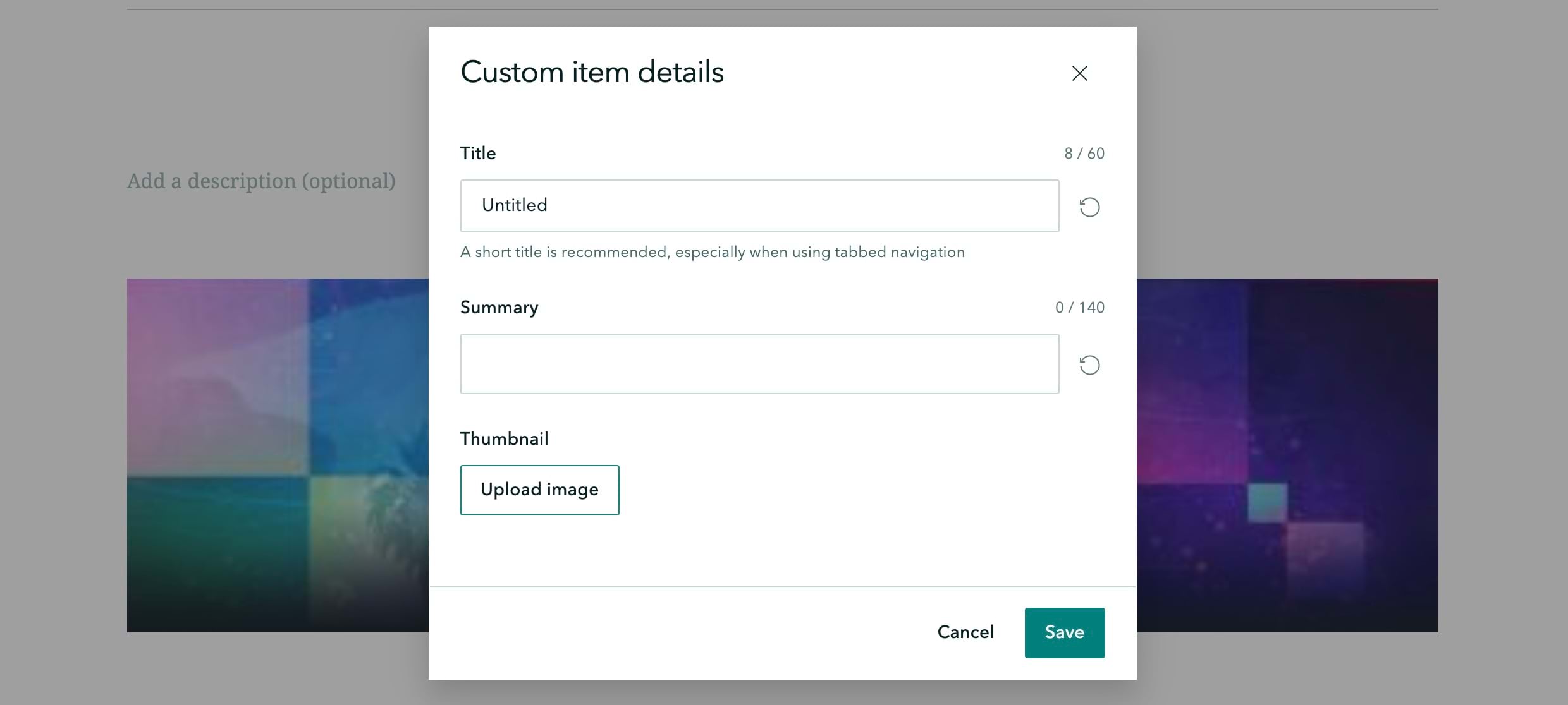 The place to customize collection items is shown in ArcGIS StoryMaps. The place to customize collection items is shown in ArcGIS StoryMaps.