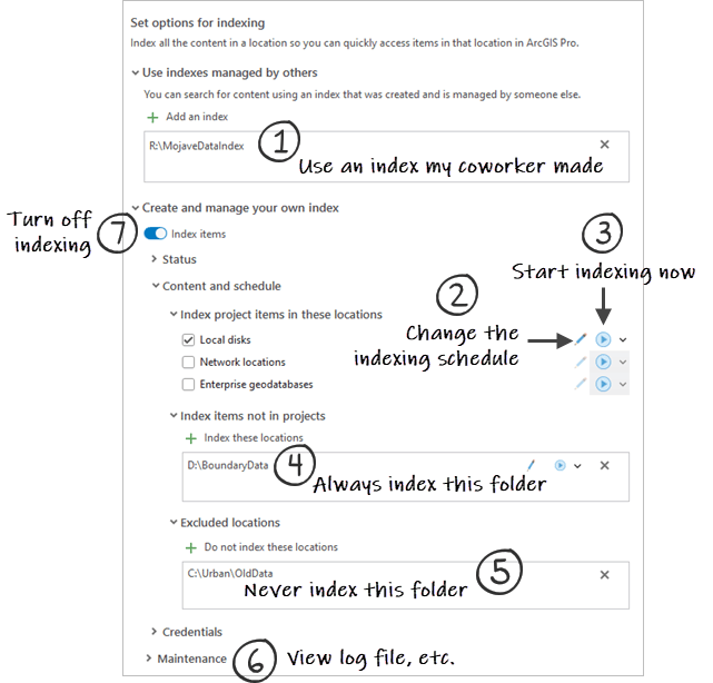 Indexing options dialog box