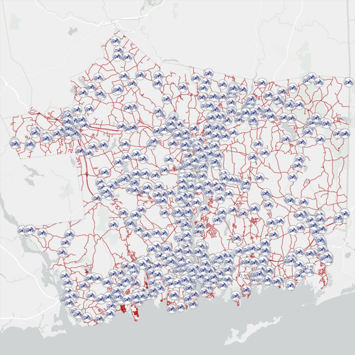 Motorcycle crashes and roads