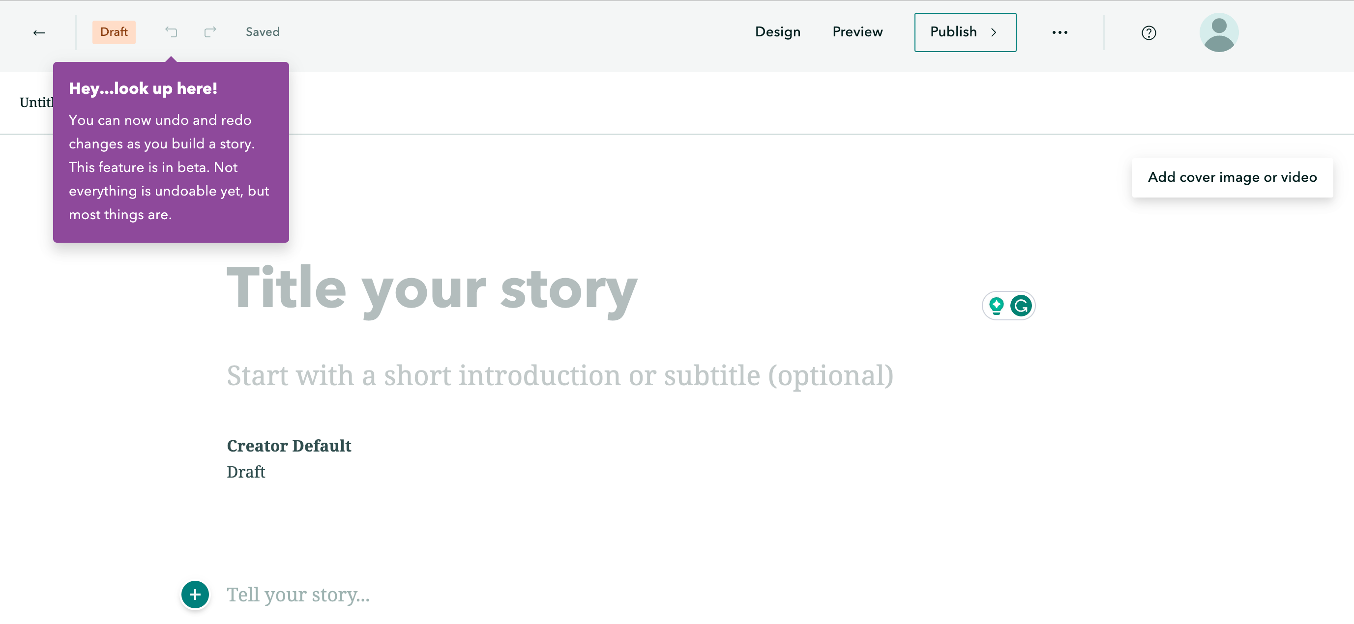 A screenshot of the new undo and redo option in the ArcGIS StoryMaps story builder on the web app. A screenshot of the new undo and redo option in the ArcGIS StoryMaps story builder on the web app.