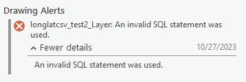 In this layer, an invalid SQL statement was used.