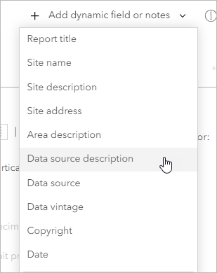 Data source description text option