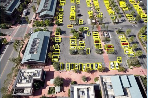 Detections in the Pixel Space of one of the raw drone images