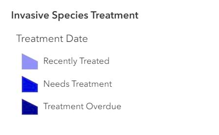 Resulting legend with symbology based on treatment status.