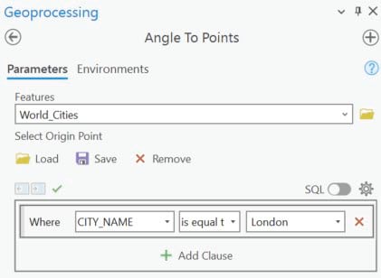 Angle to Points tool