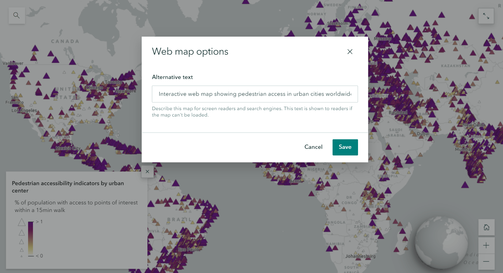 ArcGIS StoryMaps supports adding alt text to your maps.