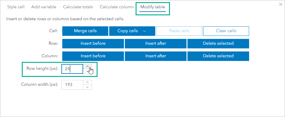 Setting row height