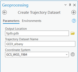Create trajectory dataset geoprocessing tool