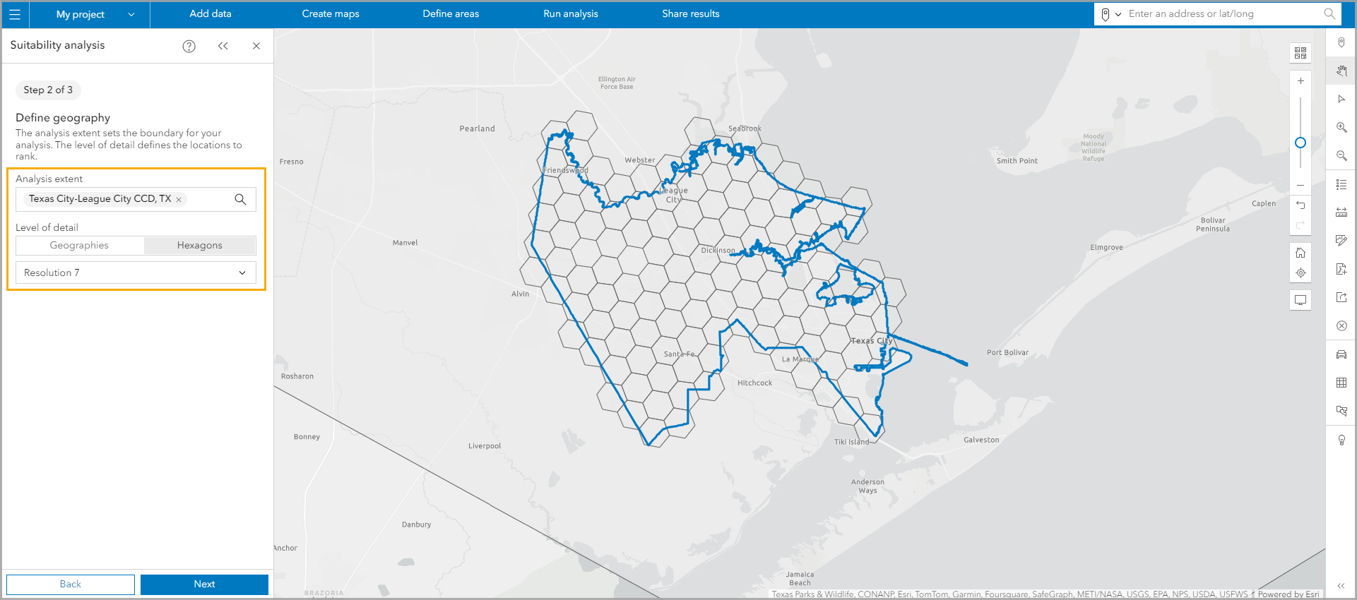 Use hexagons as a geography option.