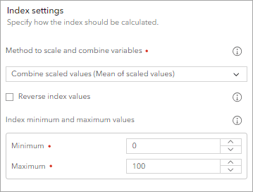 Index settings in Calculate Composite Index