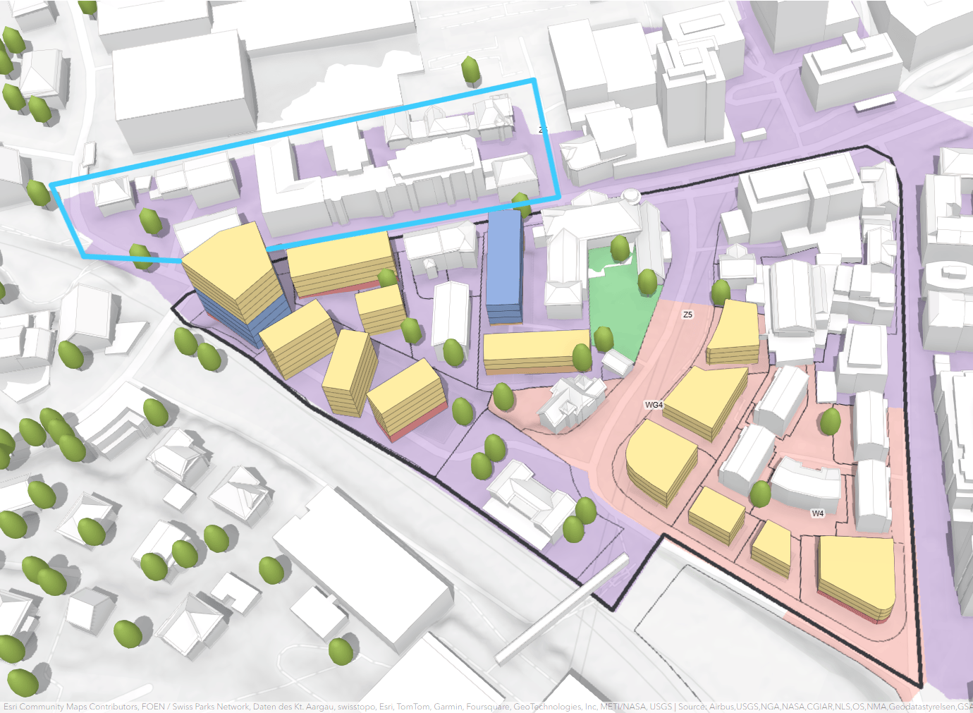 The developer's parcels are adjacent to the plan study area.