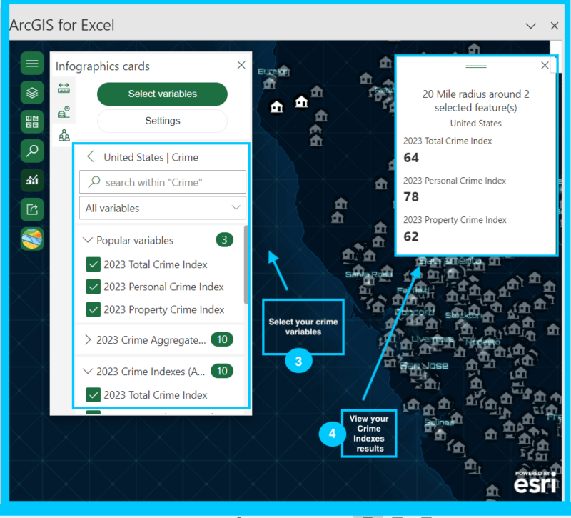 Esri Demographics, ArcGIS for Excel