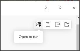 Open to run button