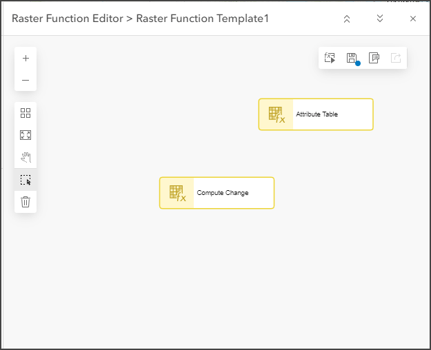 Raster function template editor with raster functions added