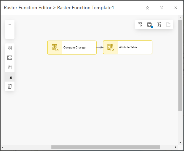 Raster functions connected in Raster function editor