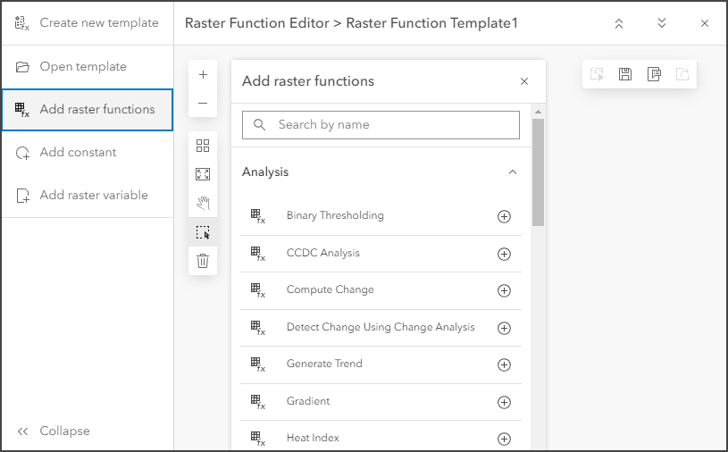 Expanded raster function editor