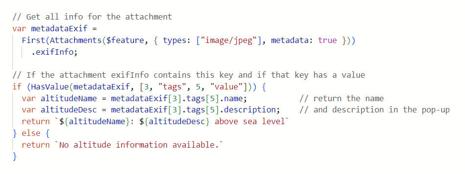 The HasValue() Arcade function is used to interrogate a dictionary and return a boolean if the specified key is present