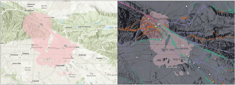 Earthquake map comparison