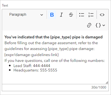 Damage information for pipe inspection