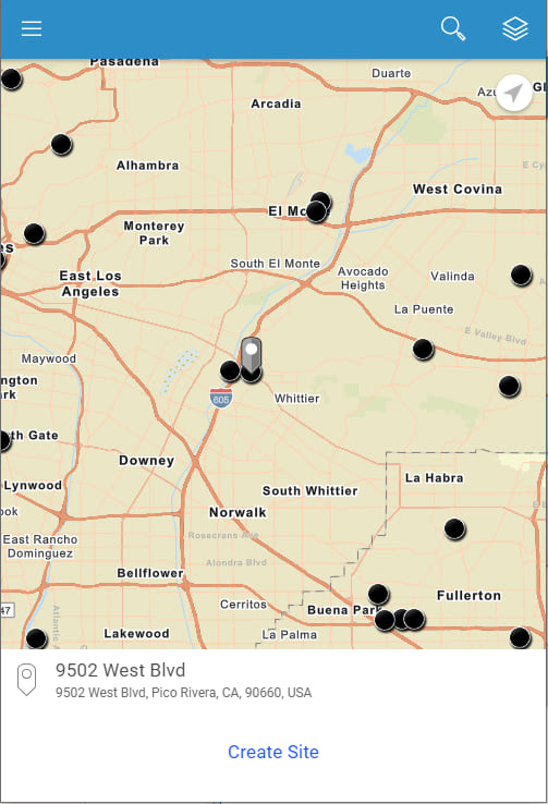 Selected point feature from web map