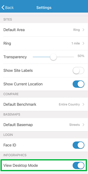 View Desktop Mode setting