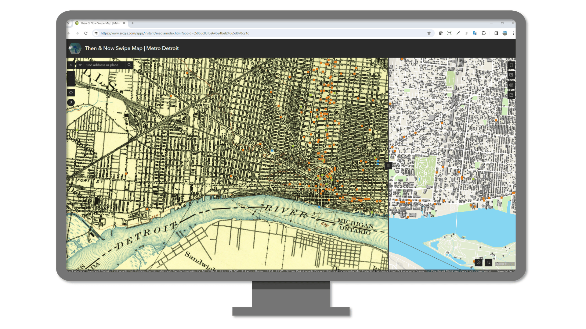 Then & Now Swipe Map