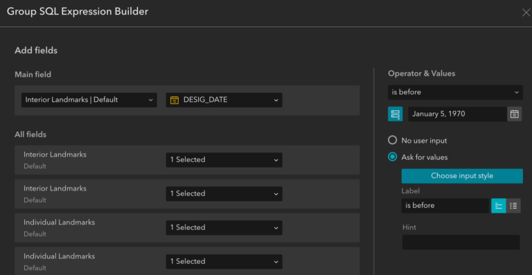 Group filter setting Group filter setting